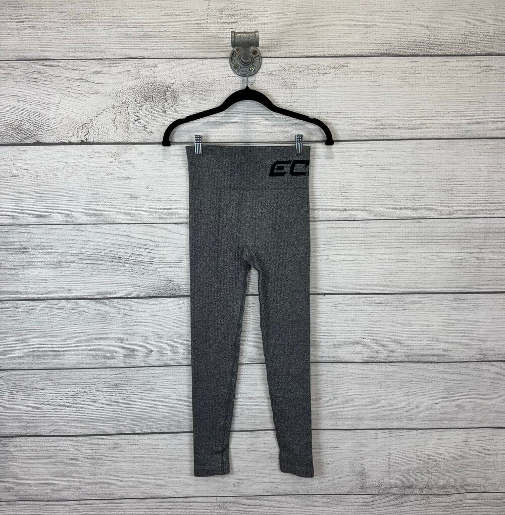 ECHT Women's A-Rise Comfort Gray Ribbed Active Leggings Size Small